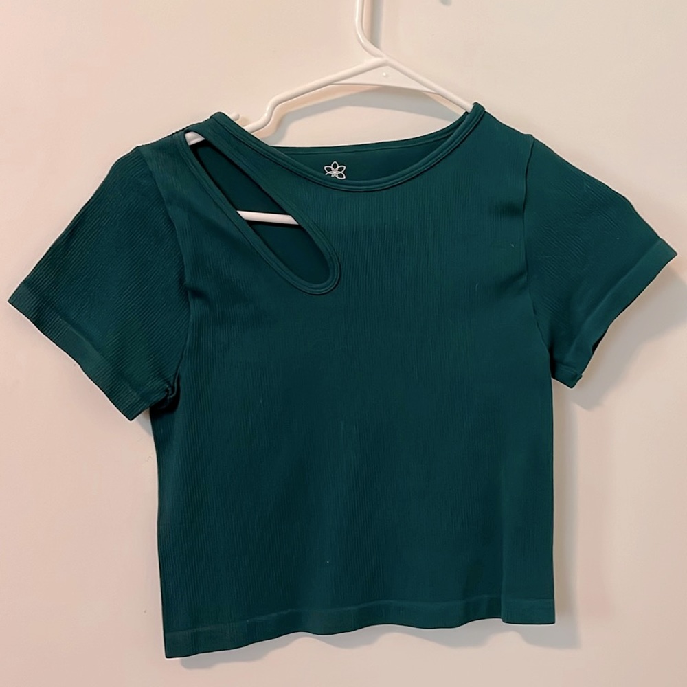 Dark green ribbed crop top